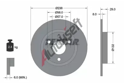 TEXTAR Brzdov kotou - 238 mm TXT 92038500, 92038500