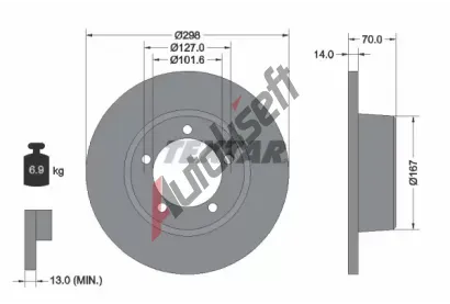 TEXTAR Brzdov kotou - 298 mm TXT 92040600, 92040600