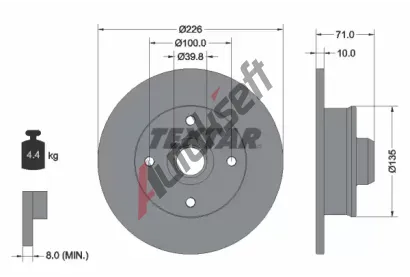 TEXTAR Brzdov kotou PRO - 226 mm TXT 92041803, 92041803