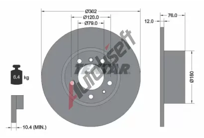 TEXTAR Brzdov kotou PRO - 302 mm TXT 92042103, 92042103