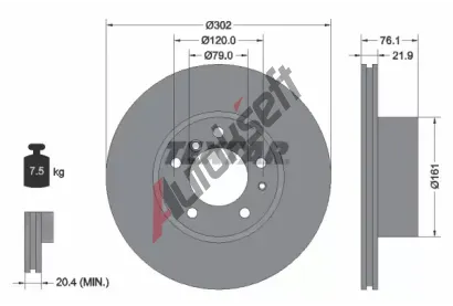 TEXTAR Brzdov kotou PRO - 302 mm TXT 92042203, 92042203