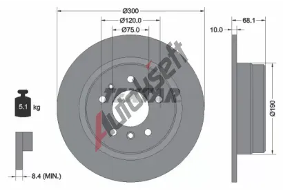 TEXTAR Brzdov kotou - 300 mm TXT 92042600, 92042600