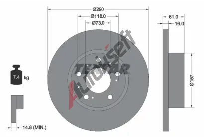 TEXTAR Brzdov kotou - 290 mm TXT 92042900, 92042900