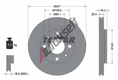 TEXTAR Brzdov kotou PRO - 247 mm TXT 92043103, 92043103