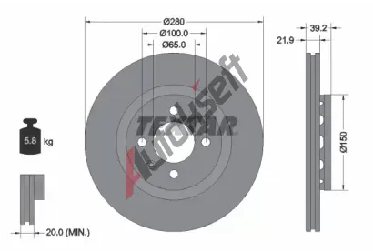 TEXTAR Brzdov kotou - 280 mm TXT 92043500, 92043500