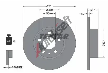 TEXTAR Brzdov kotou PRO - 251 mm TXT 92046903, 92046903