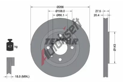 TEXTAR Brzdov kotou PRO - 266 mm TXT 92048103, 92048103