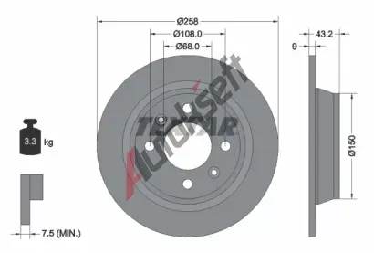 TEXTAR Brzdov kotou - 258 mm TXT 92048500, 92048500