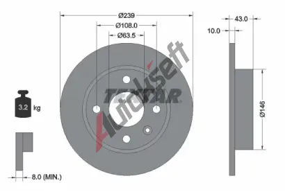 TEXTAR Brzdov kotou - 240 mm TXT 92050900, 92050900