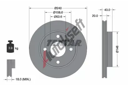 TEXTAR Brzdov kotou PRO - 240 mm TXT 92051003, 92051003