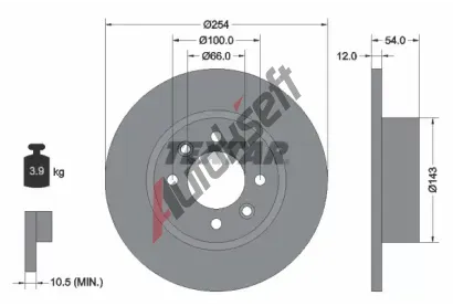 TEXTAR Brzdov kotou - 254 mm TXT 92051500, 92051500