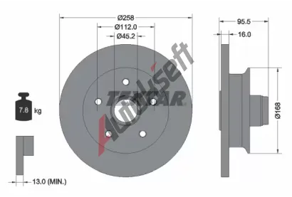 TEXTAR Brzdov kotou - 258 mm TXT 92053000, 92053000
