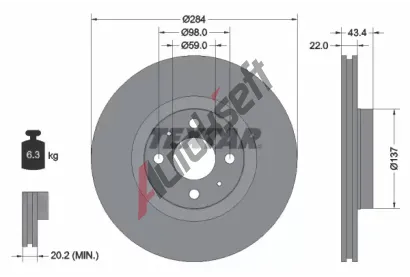 TEXTAR Brzdov kotou PRO - 284 mm TXT 92053503, 92053503