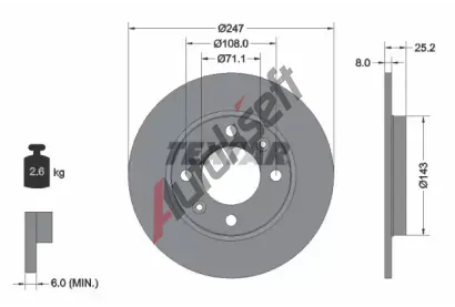 TEXTAR Brzdov kotou PRO - 247 mm TXT 92055003, 92055003