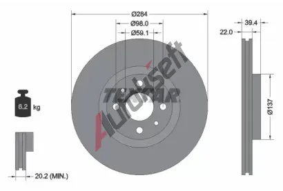 TEXTAR Brzdov kotou PRO - 284 mm TXT 92055203, 92055203