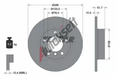 TEXTAR Brzdov kotou PRO - 286 mm TXT 92055503, 92055503