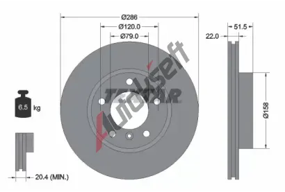 TEXTAR Brzdov kotou PRO - 286 mm TXT 92055603, 92055603