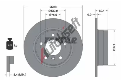 TEXTAR Brzdov kotou PRO - 280 mm TXT 92055703, 92055703