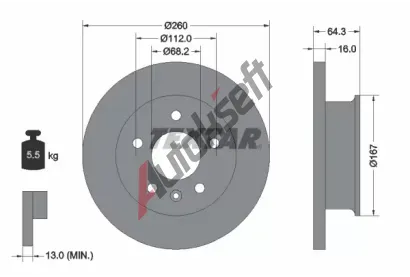 TEXTAR Brzdov kotou - 260 mm TXT 92055900, 92055900