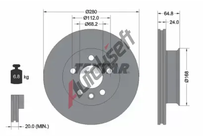 TEXTAR Brzdov kotou - 280 mm TXT 92056000, 92056000