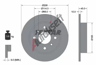 TEXTAR Brzdov kotou - 258 mm TXT 92056400, 92056400