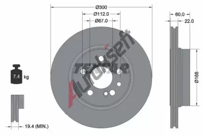 TEXTAR Brzdov kotou - 300 mm TXT 92056800, 92056800