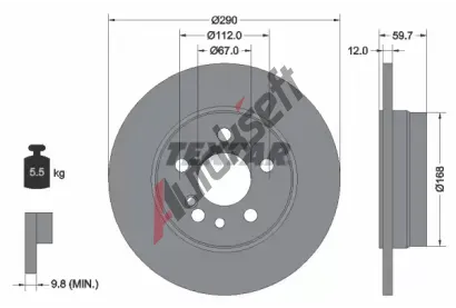 TEXTAR Brzdov kotou - 290 mm TXT 92056900, 92056900