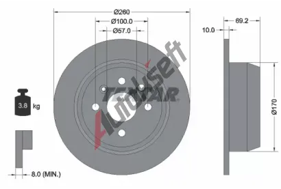 TEXTAR Brzdov kotou - 260 mm TXT 92057000, 92057000