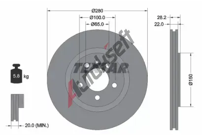 TEXTAR Brzdov kotou - 280 mm TXT 92057100, 92057100