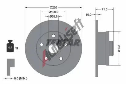 TEXTAR Brzdov kotou - 226 mm TXT 92057200, 92057200