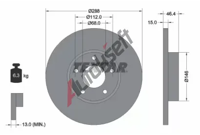 TEXTAR Brzdov kotou PRO - 288 mm TXT 92057405, 92057405