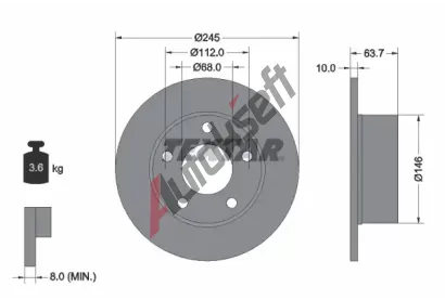 TEXTAR Brzdov kotou PRO - 245 mm TXT 92057503, 92057503