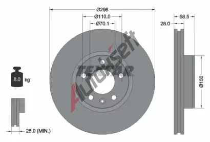 TEXTAR Brzdov kotou - 296 mm TXT 92057700, 92057700