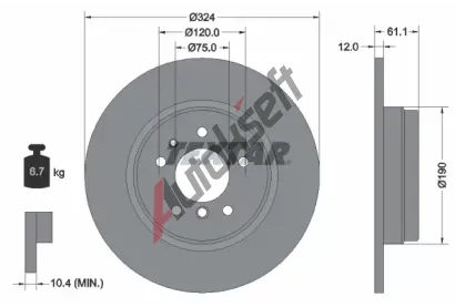 TEXTAR Brzdov kotou - 324 mm TXT 92058400, 92058400