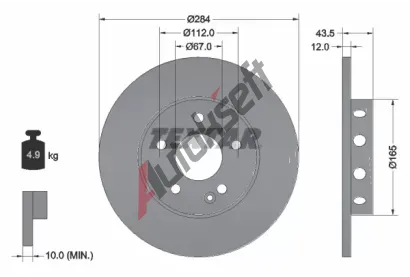 TEXTAR Brzdov kotou PRO - 284 mm TXT 92059303, 92059303