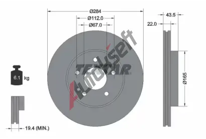 TEXTAR Brzdov kotou PRO+ - 284 mm TXT 92059405, 92059405