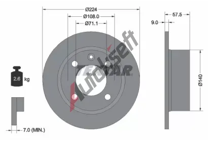 TEXTAR Brzdov kotou - 224 mm TXT 92059700, 92059700