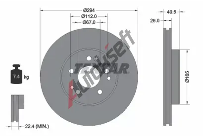 TEXTAR Brzdov kotou - 294 mm TXT 92060000, 92060000