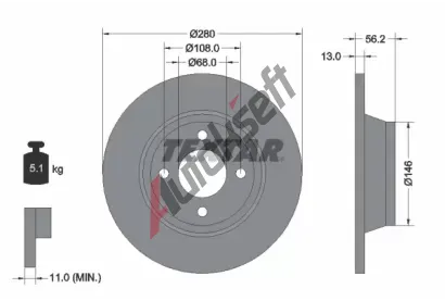 TEXTAR Brzdov kotou - 280 mm TXT 92060400, 92060400