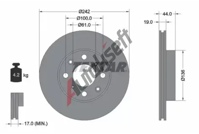 TEXTAR Brzdov kotou - 242 mm TXT 92060700, 92060700
