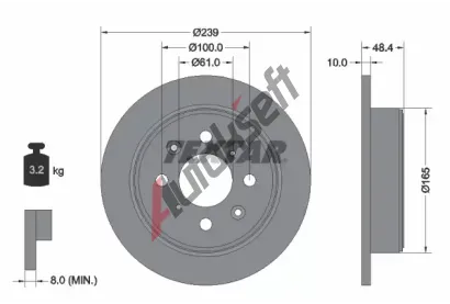 TEXTAR Brzdov kotou - 239 mm TXT 92060800, 92060800