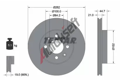 TEXTAR Brzdov kotou PRO - 262 mm TXT 92060903, 92060903