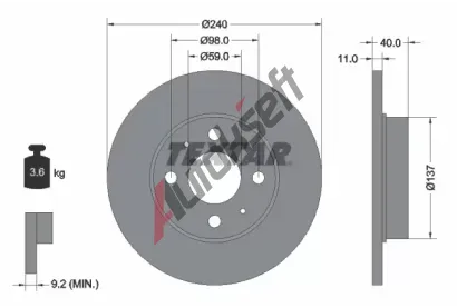 TEXTAR Brzdov kotou PRO - 240 mm TXT 92061103, 92061103