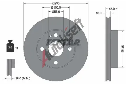 TEXTAR Brzdov kotou - 235 mm TXT 92061500, 92061500