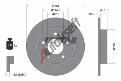 TEXTAR Brzdov kotou - 261 mm TXT 92062100, 92062100