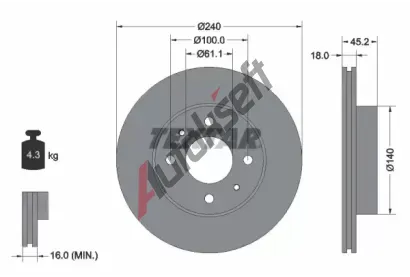 TEXTAR Brzdov kotou - 240 mm TXT 92063200, 92063200