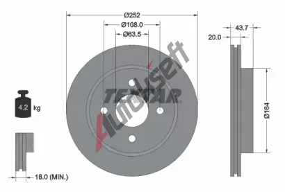 TEXTAR Brzdov kotou PRO - 253 mm TXT 92063603, 92063603