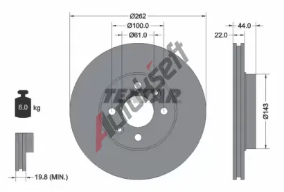 TEXTAR Brzdov kotou PRO - 262 mm TXT 92064803, 92064803