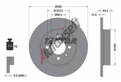 TEXTAR Brzdov kotou PRO - 265 mm TXT 92064903, 92064903