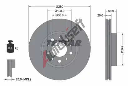 TEXTAR Brzdov kotou PRO - 280 mm TXT 92066703, 92066703